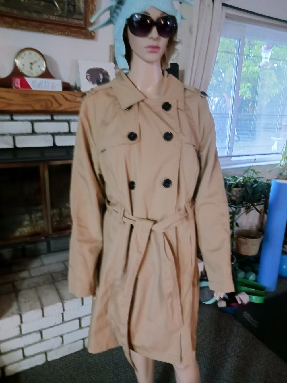 Merona Tan Double-Breasted Trench Coat with Belt - Picture 1 of 7